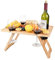 ruixin Outdoor Picknick Tisch 2-In-1 Klapp Tragbare Bambus Snack & Käse Tablett mit 4 Wein Gläser Halter & 1 Wein Flasche Halter für Garten Party Camping Strand Outdoor Abendessen - 30x24cm