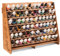 Plydolex Vallejo Paint Rack Organizer with 72 Holes for Miniature Paint Set - Wall-mounted Wooden Craft Paint Storage Rack - Craft Paint Holder Rack 16x5.2x12.6 inch, Brown