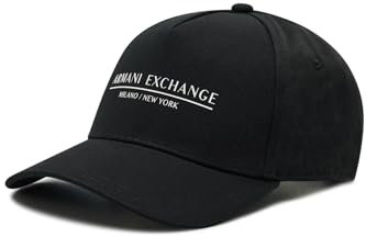 Armani Exchange Men's Essential, Milano/New York, Logo Lettering Baseball Cap, Black, Einheitsgröße
