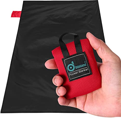 Odoland Tapis de Plage, Couverture de Plage en Nano, Imperméable Leséclaboussures, Tapis de Pique-Nique Anti Sable,70 * 110cm, Portable Léger pour Camping, Picnic, Voyage ect (Noir)
