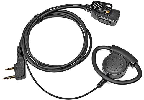 HYS Adjustable D-Shape Radio Earpiece Headset Compatible with Kenwood Baofeng UV5R 888S Retevis Walkie Talkie (1 pcs)