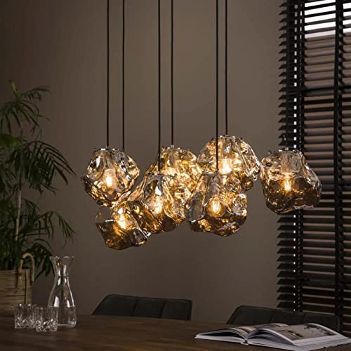 famlights Retro Deckenlampe Jakub für Esstisch/Vintage Pendellampe/Esszimmerlampe industrial/Dimmbar Hängelampe Glas/Deckenleuchte/Pendelleuchte/Hängeleuchte rustikal - landhaus deko / E27
