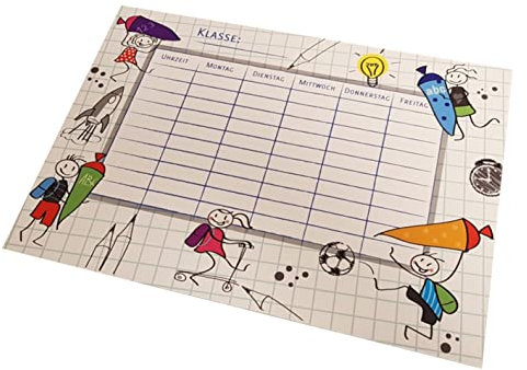 #teamludorf Stundenplan - beschreibbar -abwischbar - DIN A3 - stabil - Schultüte - Motive - Einschulung (weiß)