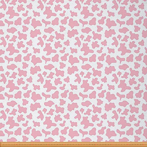 Stoff mit Kuhdruck Lagerware Kuhfell Polsterstoff zum Quilten Nähen Kleidung Milchkuh Bauernhaustier Dekorationsstoff Polster und Akzente für Zuhause DIY Craft Patchwork 92 x 150 (HxB) Rosa