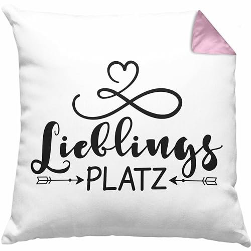 Trendation Lieblings-Platz Kissen mit Füllung 40x40 Geschenk für Zuhause Neue Wohnung Büro Geschenkidee (Rosa)
