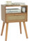 MaxSmeo Mid Century Moderner Nachttisch mit Schublade, Kleiner Nachttisch Nachttisch, Rattan Nachttisch, Holz Beistelltisch für Schlafzimmer, Wohnzimmer (Braun)