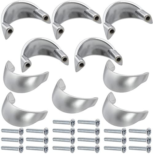 AERZETIX - C41410 - Lot de 10 poignées de meuble entraxe 32 mm - pour porte armoire placard tiroir aménagement décoration intérieur cuisine salon - en métal - finition argent mat