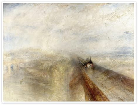 Posterlounge Rain, Steam and Speed Poster | 120 x 90 cm by Joseph Mallord William Turner Beige Wall art Wall decor