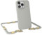 EAZY CASE - Handykette Silikon mit Clips 2 in 1 kompatibel mit iPhone 14 Pro Max Handyhülle mit Umhängeband, Handykordel mit Silikon, Hülle mit Band, Kette für Smartphone, Taupe - Clips Matt Gold
