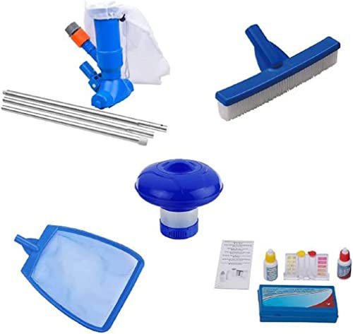 well2wellness Whirlpool + Spa Zubehörset 1, 5-teilig mit Laubkescher, Dosierer, Venturi Bodensauger mit Stange, Bürste Plus Test-Kit für Chlor/pH (P1866)