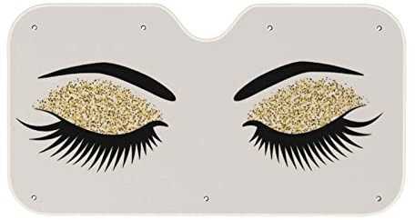 Parasol para ventana delantera de coche, lindo color rosa y rojo, pestañas para automóvil, accesorios universales para mantener el vehículo fresco, parabrisas para SUV, verano, camión, S