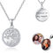 REDSUN Baum des Lebens Medaillon Halskette 925 Sterling Silber Baum des Lebens Halskette mit 5A Cubic Zirkonia Foto Bild Medaillon Anhänger Schmuck Geschenke für Frauen Mädchen