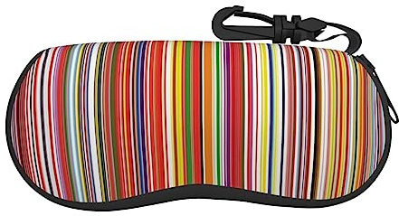 JCAKES Brillenetui mit Holzmaserung, Unisex, tragbar, schlank, weiche Schale, Sonnenbrillen-Tasche, Bunte Streifen, Einheitsgröße