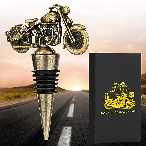 LKKCHER Bouchon Bouteille Vin de Moto, économiseur Vin, Accessoire Vin, Idée Cadeau Homme, Cadeau de Fête des Pères, Cadeau de Noël Cadeau Anniversaire Homme pour Lui Papa Petit Ami Mari Grand-Père