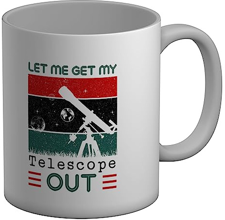 Shopagift Astonomy Telescope Mug Star Gazing Planets Universe White 11oz Large Gift Ceramic Cup