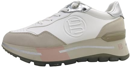 BAGATT Damen D31-aki02 Schnürer, White Multicolour, 38 EU