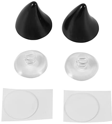 Giyofom Motorrad Helm Eck Horn Dekoration ZubehöR Elastischer Saug Napf Weich Horn Dekoration Kopf Bedeckung, Schwarz