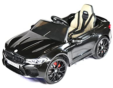 Elektro Kinderfahrzeug BMW M5 - lizenziert - 12V7A Akku, 2 Motoren- 2,4Ghz Fernsteuerung, MP3, Ledersitz+Eva (Schwarz)