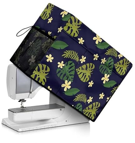 Jndtueit Monstera Housse de four lavable pour machine à coudre Motif feuilles de dessin animé avec sac de rangement Vert