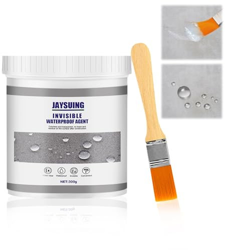 shallyong Pegamento Impermeable Transparente, 300g Sellador Impermeable, Agente de Recubrimiento Impermeable Transparente, Invisible Waterproof Agent con Cepillo, para Baño, Cocina, Tejas