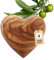 HOFMEISTER® Handschmeichler Herz aus Olivenholz, Anti-Stress Glücksbringer, Geschenkidee Hochzeit, Jubiläum, Geburt, 6,5 cm