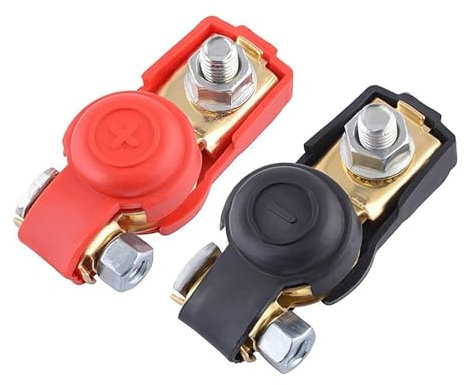 12V 3-way Battery Terminal Connectors, Negative and Positive Copper Plate Cable Clamp Quick Connector, suitable for battery terminal connection of automobiles (Type-1)