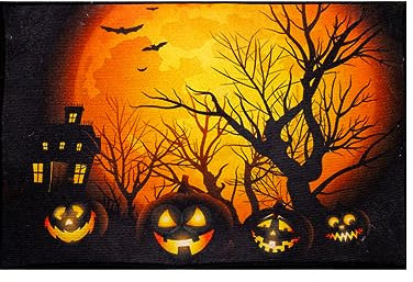 Horror-Shop Jack o Lantern Halloween Kürbis Fußmatte 40 x 60 cm