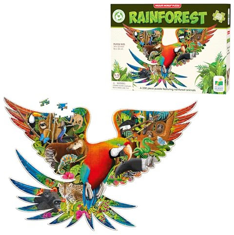 The Learning Journey Wildlife World Rainforest 200 piece Jigsaw Puzzle, Vibrant Colors