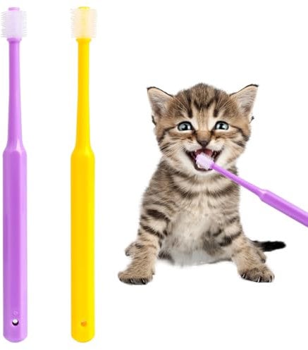 2 Pack Small Dog & Cat Toothbrush, 360 Degree Soft Silicone Pet Toothbrush Cat Dental Care Dog Oral Hygiene Deep Clean Pet Teeth Cleaning Kit (Medium