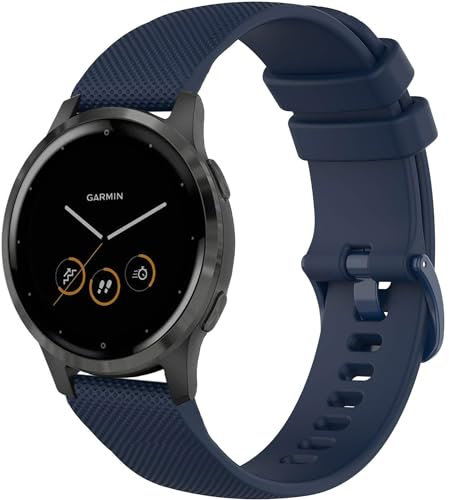 Issinlky bracelet pour Garmin Venu 2S/Venu 3S/Vivomove 3S/Vivoactive 4S, 18mm Bracelet silicone souple pour Fossil Ladies Gen 6/Gen 5E/Fossil Ladies Venture HR Gen 4/Gen 3/Withings Steel HR 43mm