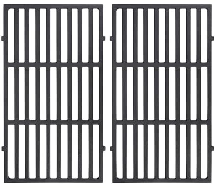 SearCook 17,5 Zoll Gusseisen Grillroste Ersatz 7637 für Weber Spirit I II 200 Serie, Spirit E210 E220 S210 S220 Gasgrills (mit vorderen Bedienknöpfen), Grillroste Teile für Weber Spirit 200