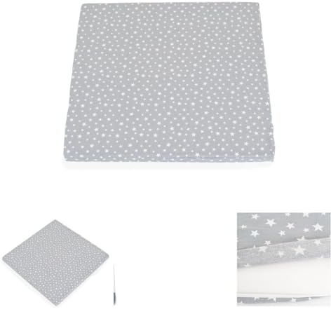 Moni Laufgittermatratze Comfort 88 x 88 x 5 cm, Babybettmatratze, Bezug waschbar grau Sterne