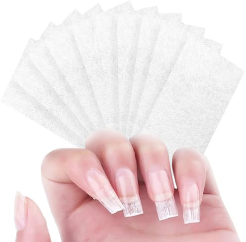 ZOKJSW Nail Extension Fiberglass Kit,Ongles D'extension de Fibre pour Ongles Extension Acrylique,50 Pièces Extension D'ongle en Fibre,Conseils Manucure Salon