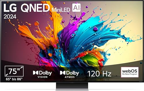LG TV QNED MiniLED 4K 2024 | 75QNED91T | 75'' (189 cm) | QNED | Processeur α8 AI 4K | Alexa