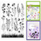 GLOBLELAND Klarer Stempel Mit Wildblumenwiese Silhouette Vintage Blumen Pflanzen Transparente Gummistempel Silikonstempel Für DIY Scrapbooking Fotoalbum 6.33x4.3 Zoll
