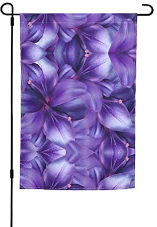 Gartenflagge mit Lilien-Motiv, 30,5 x 45,7 cm, doppelseitiger Druck, hochwertige Polyester-Flagge, eine bezaubernde Ergänzung für Ihren Garten