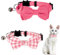 2 Stück Kätzchen Halsband mit Fliege und Glöckchen Süßes Kariertes Katzenhalsbänder für Mädchen und Jungen verstellbares Sicherheitshalsband für Katzen kleine Welpen Haustierhalsband (Pink)