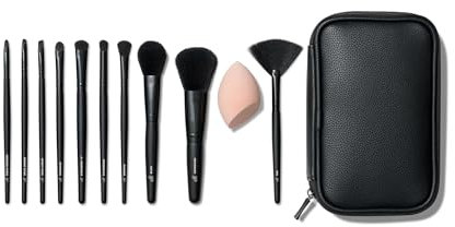 e.l.f. Lot de 11 pinceaux de maquillage pour le visage et les yeux, du fond de teint, du fard à paupières, etc. Végétalien et sans cruauté envers les animaux