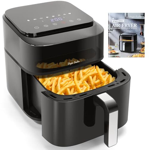 Taylor Swoden-Smartheat Freidora sin Aceite de 6,5L, 1800W, Digital Freidora de aire con doble resistencia, con Ventana, 8 Programas, Recetas en Español, Evenly Cooked Tech