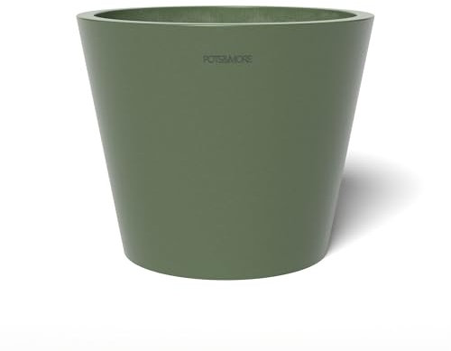 POTS&MORE Conico VP011004 - Lote de 10 macetas de plástico para Plantas de Interior, diámetro 10 cm, Color Verde Oliva