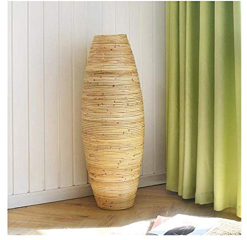 Handgefertigte Rattan-Bodenvase für Wohnzimmerdekoration, 40 cm hoch
