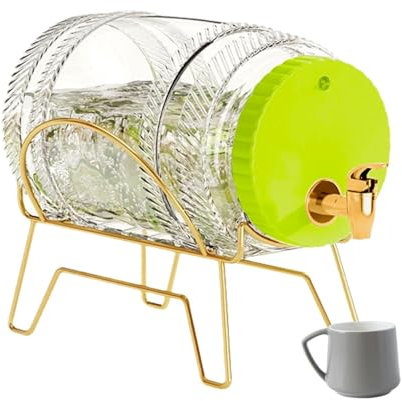 Iced Tea Pitcher, Tea Beverage Container, Iced Tea Pitcher With Lid & Spigot, Water Pitcher for Fridge, Beverage Dispenser for Juice Milk Cold or Hot Coffee Juice, Juice Pitcher With Lid