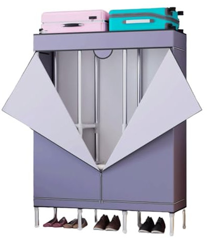 KLJUddGY Armario Armario Plegable de Acero, Armario de Tela Oxford, Armario para Ropa fácil de Montar para Dormitorio, Armario portátil Colgante ordenado