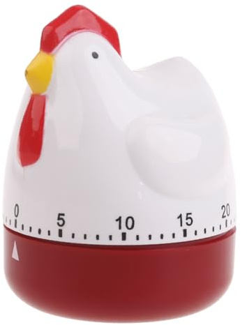 Minuteur de cuisine mécanique en forme de poule avec alarme et rappel F