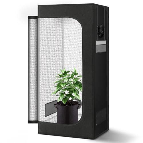 Growzelt，Growzelt 60x60x180，600D Oxford-Gewebe, Diamant Reflektierende Innenseite， Robustes Reißverschluss-System，Zuchtzelte für Hydrokulturen，Ideal für Indoor-Growzelte