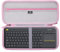 Tourmate Hard Storage Case for Logitech K400 Plus Wireless Keyboard - Travel Case for MX Mechanical Mini/Logitech POP Keys Touch TV Keyboard (Box Only)(Gray + Pink)