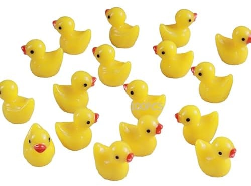 100 Stück Mini-Enten aus Harz zum Basteln, Mini-Entendekoration aus Kunstharz, Gelb, kleine Enten, Miniatur-Harz, zum Basteln, Puppenhäuser, Landschaften und Aquarien
