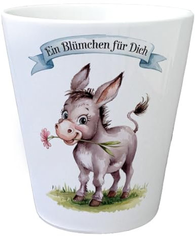 speecheese EIN Blümchen für Dich Blumentopf mit Aquarell Esel Lustiger Pflanzentopf für Gartenliebhaber