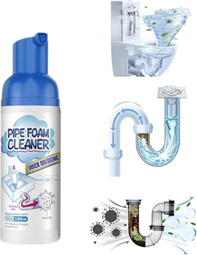 Get out Schiuma detergente per scarichi, potente schiuma detergente per lavandini e scarichi, rimozione della schiuma per scarichi del bagno, deodorante per lavelli, rimozione intasamenti per lavelli