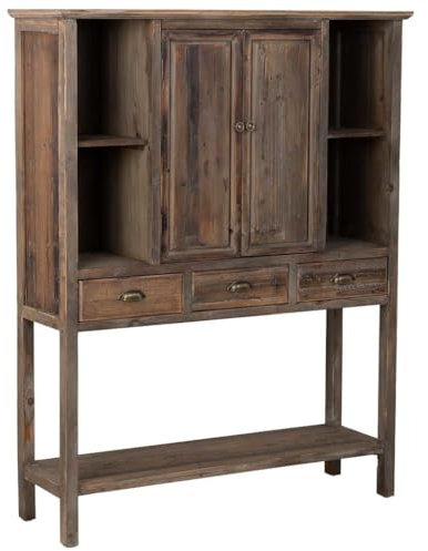 WANDERLUST DECO Armario de Madera con 2 Puertas y 3 cajones 127x40x163,5h cm